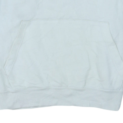 Nike Men's White Pullover Hoodie L Logo Fleece Sweatshirt