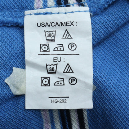 Chaps Men's Blue Striped Cotton Polo Shirt XL