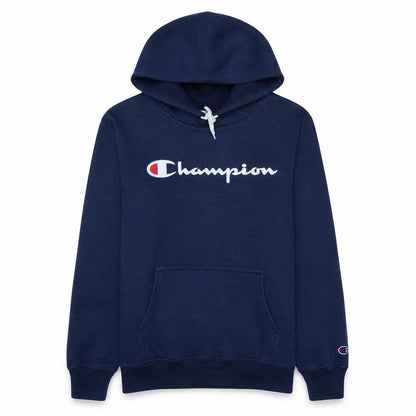 Champion Men's Blue Pullover Hoodie Medium Logo Fleece Sweatshirt