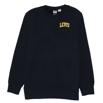 Levi's Men's Black Crew Neck Embroidered Logo Sweatshirt L