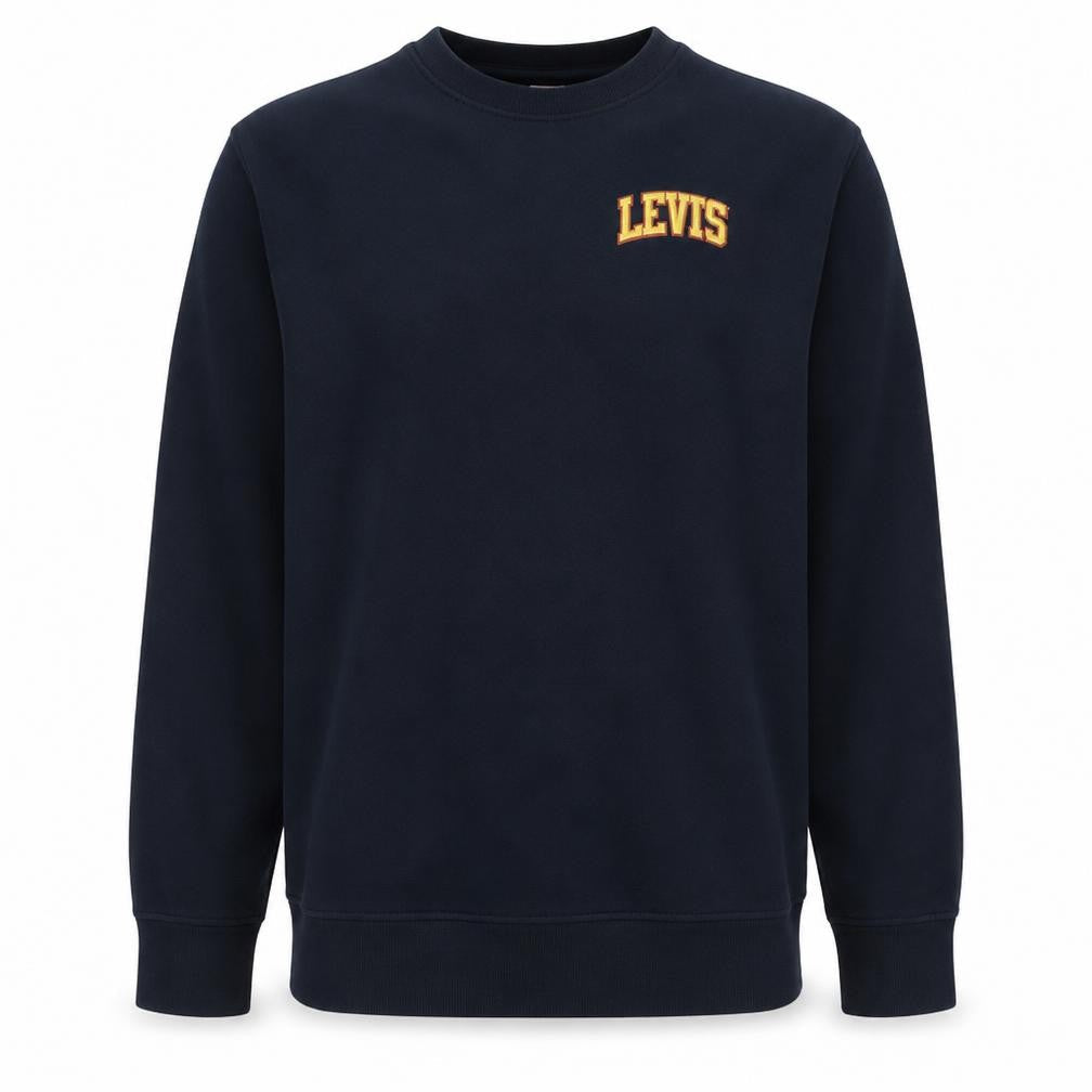 Levi's Men's Black Crew Neck Embroidered Logo Sweatshirt L