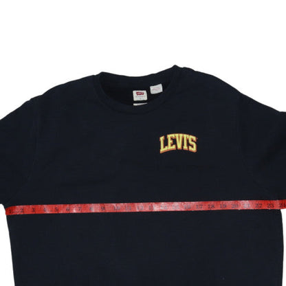 Levi's Men's Black Crew Neck Embroidered Logo Sweatshirt L
