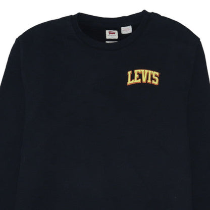 Levi's Men's Black Crew Neck Embroidered Logo Sweatshirt L