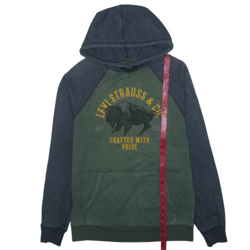 Levi's Men's Green Pullover Hoodie Size S Graphic Fleece Sweatshirt