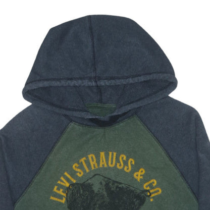 Levi's Men's Green Pullover Hoodie Size S Graphic Fleece Sweatshirt