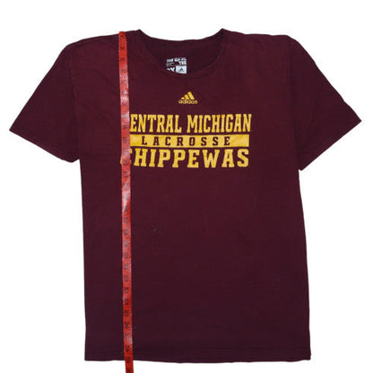Adidas Men's Maroon Central Michigan Lacrosse 2XL Cotton T-Shirt