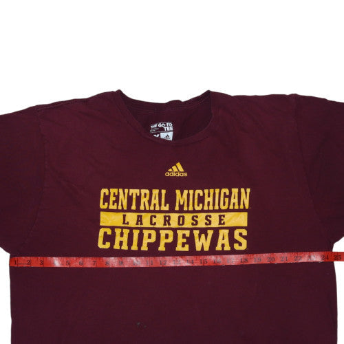 Adidas Men's Maroon Central Michigan Lacrosse 2XL Cotton T-Shirt