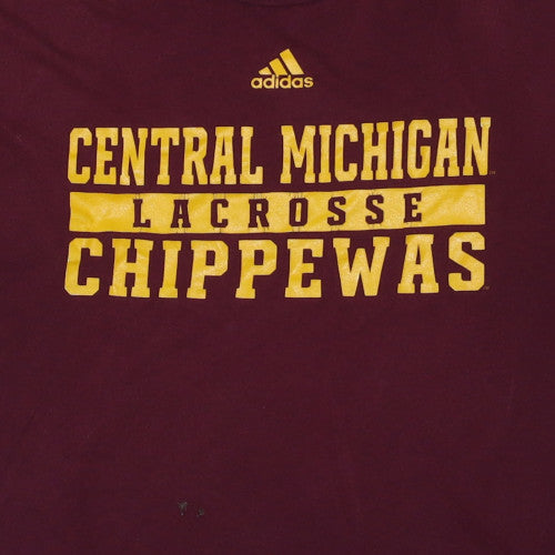 Adidas Men's Maroon Central Michigan Lacrosse 2XL Cotton T-Shirt