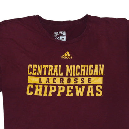 Adidas Men's Maroon Central Michigan Lacrosse 2XL Cotton T-Shirt