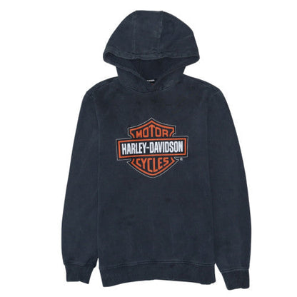 Harley-Davidson Men's Black Pullover Hoodie M Biker Logo Cotton