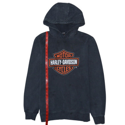 Harley-Davidson Men's Black Pullover Hoodie M Biker Logo Cotton
