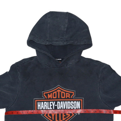 Harley-Davidson Men's Black Pullover Hoodie M Biker Logo Cotton