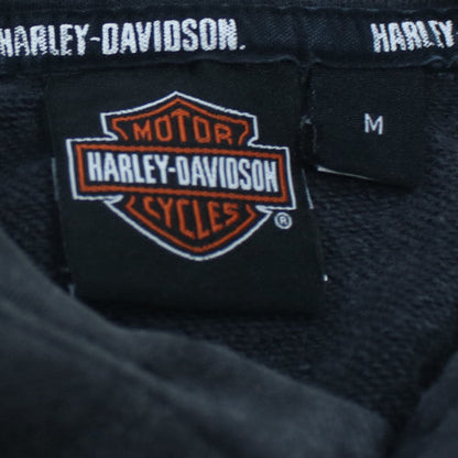 Harley-Davidson Men's Black Pullover Hoodie M Biker Logo Cotton