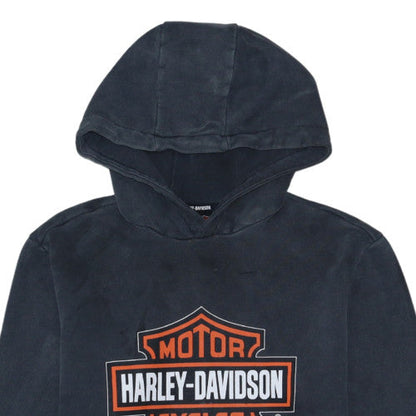 Harley-Davidson Men's Black Pullover Hoodie M Biker Logo Cotton