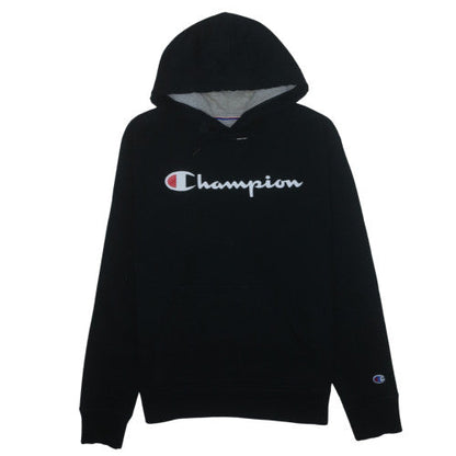 Champion Men's Black Pullover Hoodie M Regular Fit Logo Fleece