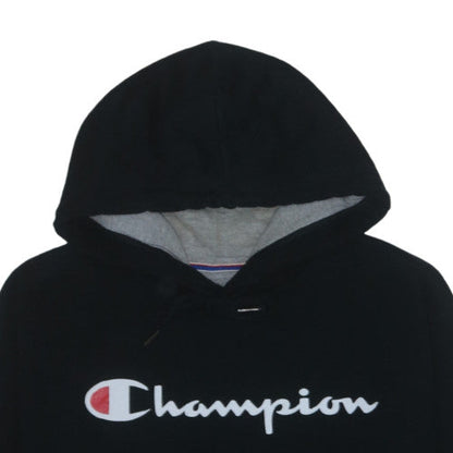 Champion Men's Black Pullover Hoodie M Regular Fit Logo Fleece