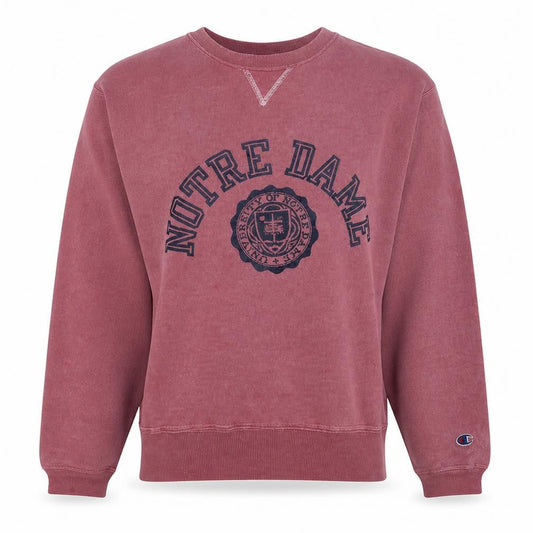 Champion Womens Pink Notre Dame Pullover Sweatshirt Large Cotton Blend