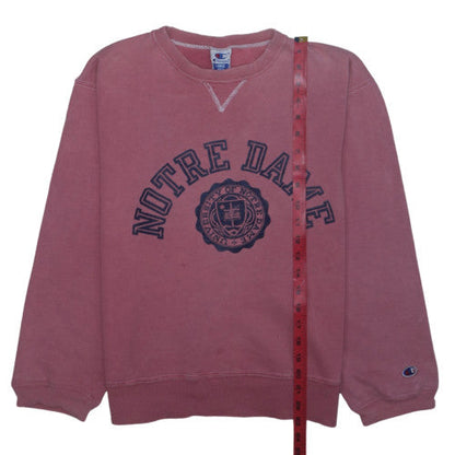 Champion Womens Pink Notre Dame Pullover Sweatshirt Large Cotton Blend