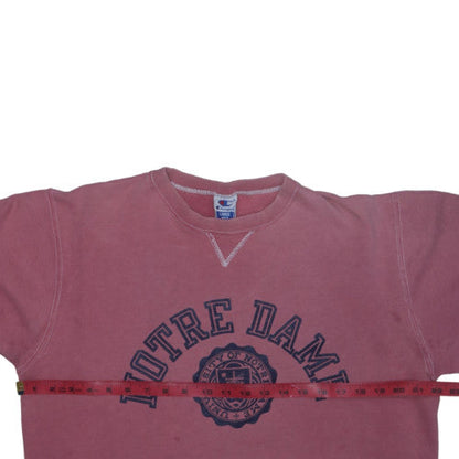 Champion Womens Pink Notre Dame Pullover Sweatshirt Large Cotton Blend