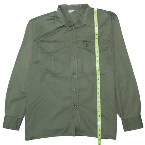 Imperial Men's Green 42in Regular Fit Cotton Military Shirt