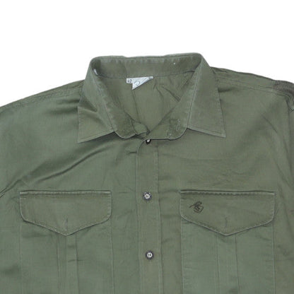Imperial Men's Green 42in Regular Fit Cotton Military Shirt