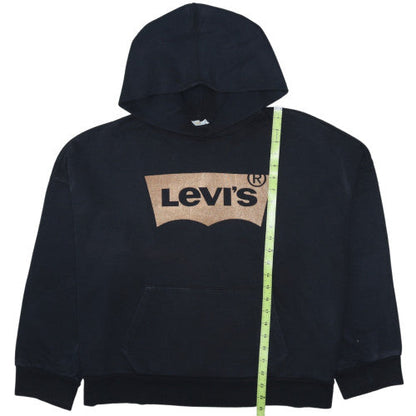 Levi's Men's Black Pullover Hoodie L Regular Fit Logo Fleece