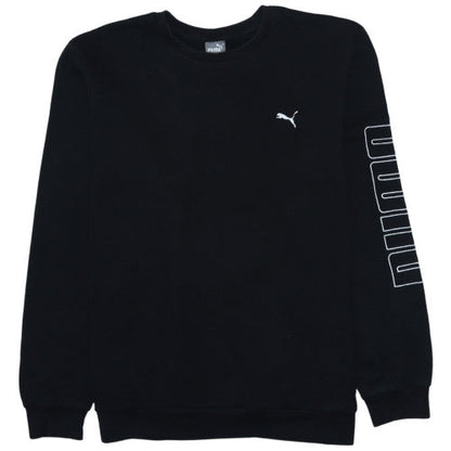 Puma Mens Black XL Crew Neck Pullover Sweatshirt Logo Print