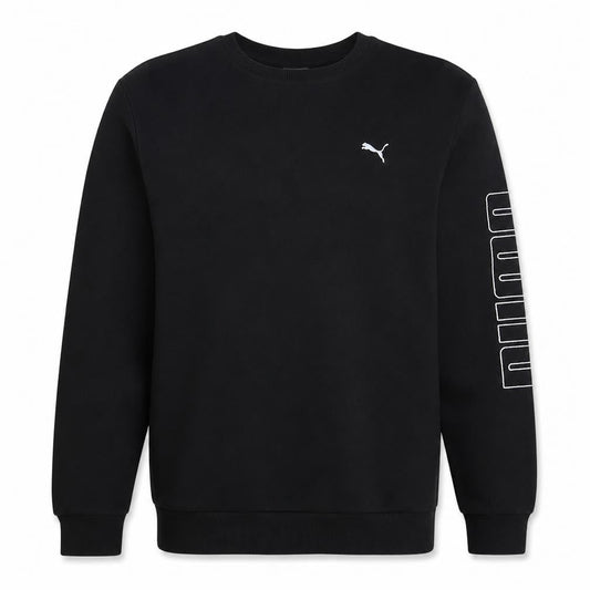 Puma Mens Black XL Crew Neck Pullover Sweatshirt Logo Print