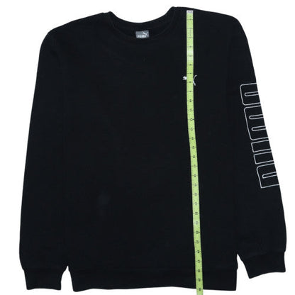 Puma Mens Black XL Crew Neck Pullover Sweatshirt Logo Print