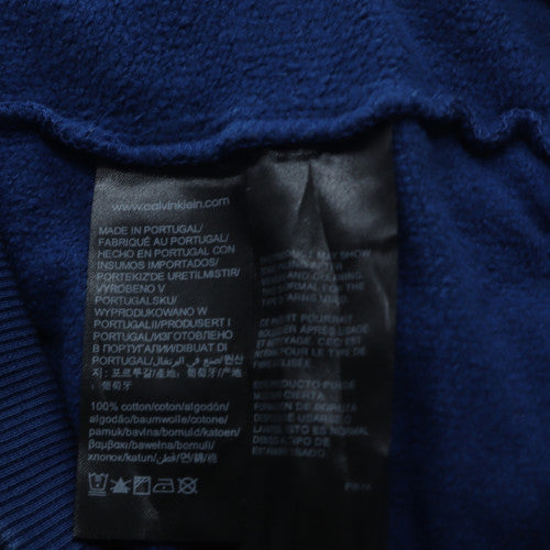 Calvin Klein Jeans Men's Blue Pullover Hoodie M Logo Cotton Fleece