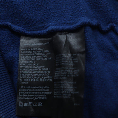 Calvin Klein Jeans Men's Blue Pullover Hoodie M Logo Cotton Fleece