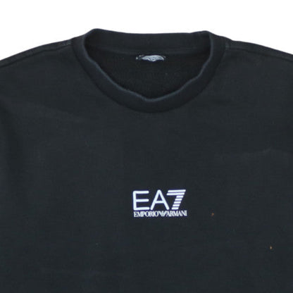 Emporio Armani EA7 Men's Black Logo Crew Neck Sweatshirt L