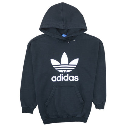 Adidas Womens Black Pullover Hoodie Size 18 Logo Hooded Sweatshirt