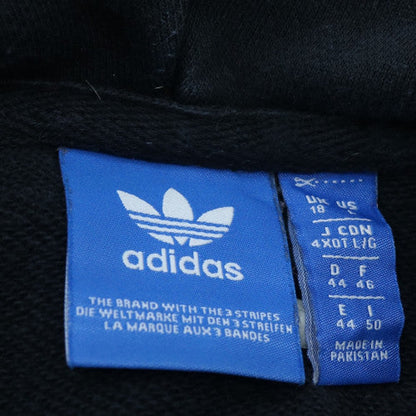 Adidas Womens Black Pullover Hoodie Size 18 Logo Hooded Sweatshirt