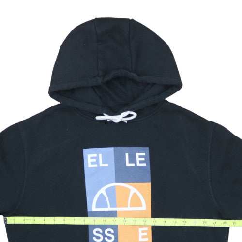 Ellesse Mens Black Pullover Hoodie Medium Graphic Logo Sweatshirt