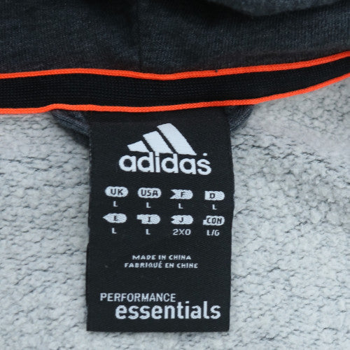 Adidas Mens Grey Full Zip Hoodie L Sportswear Fleece