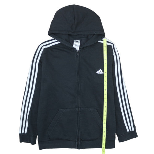 Adidas Womens Black 2XL Full Zip Hoodie with Stripes