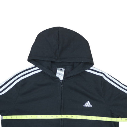 Adidas Womens Black 2XL Full Zip Hoodie with Stripes