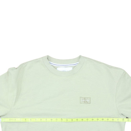 Calvin Klein Jeans Men's Beige Cotton Crew Neck Sweatshirt M