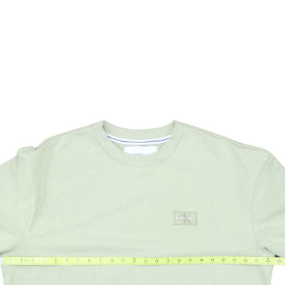 Calvin Klein Jeans Men's Beige Cotton Crew Neck Sweatshirt M