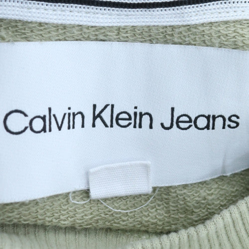 Calvin Klein Jeans Men's Beige Cotton Crew Neck Sweatshirt M