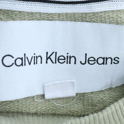 Calvin Klein Jeans Men's Beige Cotton Crew Neck Sweatshirt M