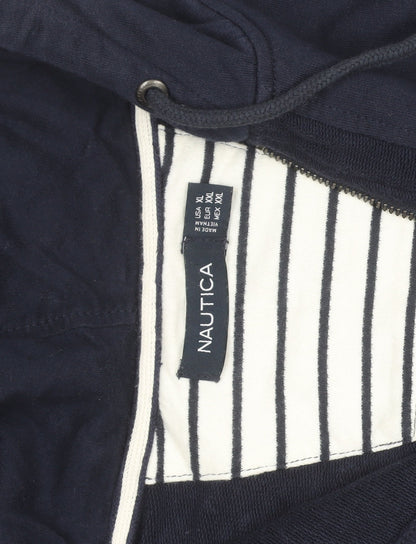 Nautica Mens Blue XL Full Zip Hoodie Sweatshirt