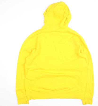 Reebok Men's Yellow Pullover Hoodie L Fleece Sportswear