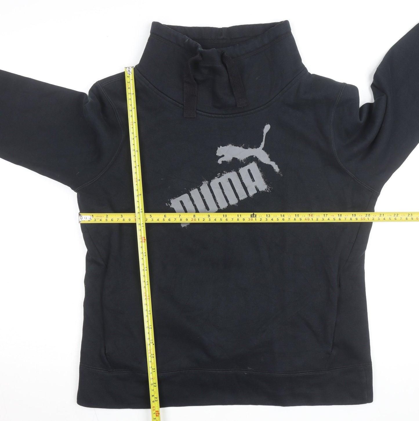 Puma Mens Black L Fleece Pullover Sweatshirt with Logo