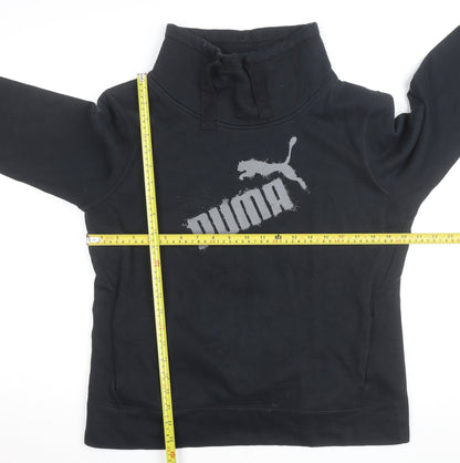 Puma Mens Black L Fleece Pullover Sweatshirt with Logo