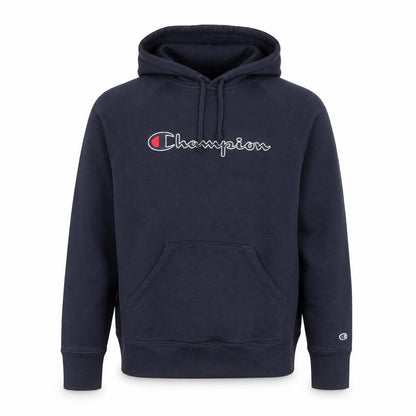 Champion Men's Blue Pullover Hoodie S Embroidered Logo Fleece