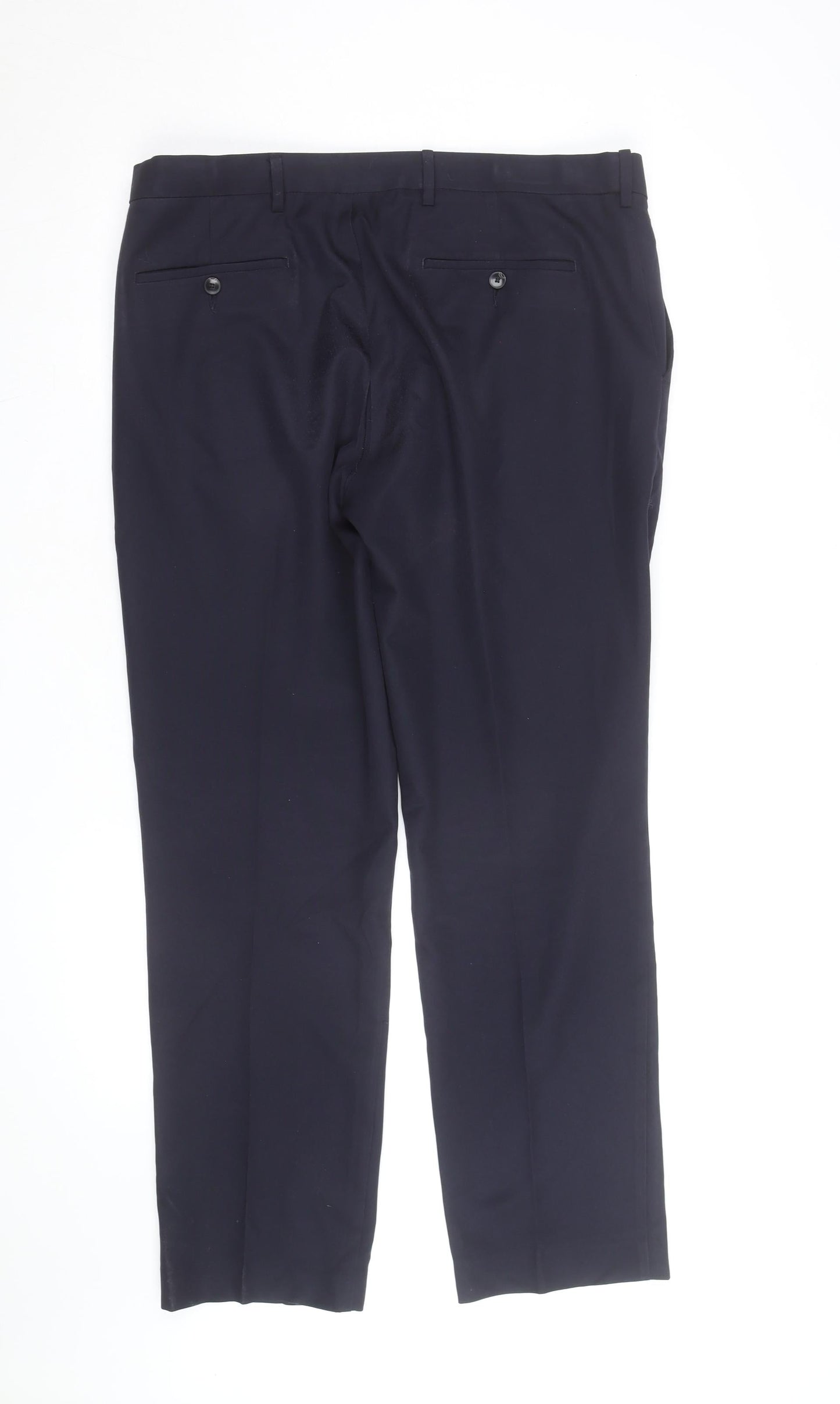 Marks and Spencer Men's Navy Regular Fit Chino Trousers 36R