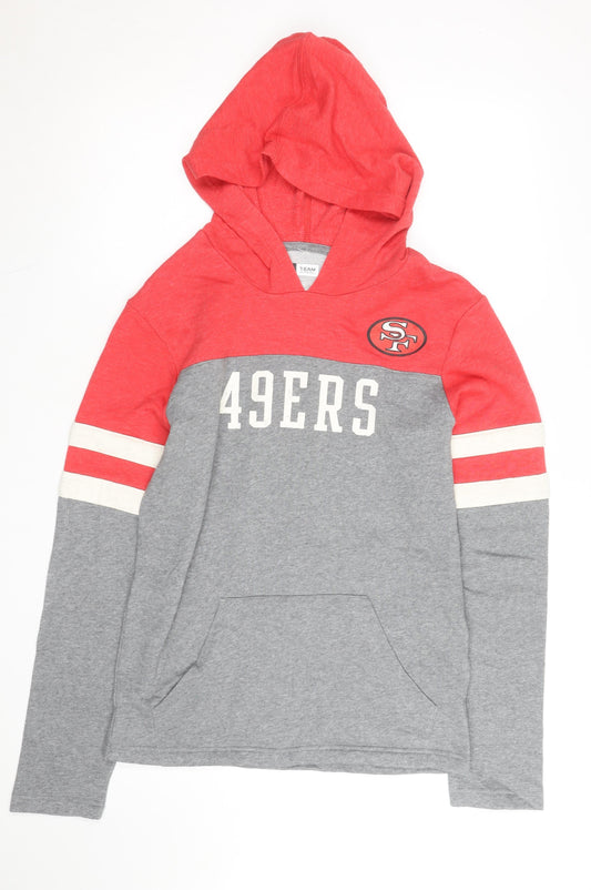 NFL Team Apparel Men’s Red Grey 49ers Pullover Hoodie Size S