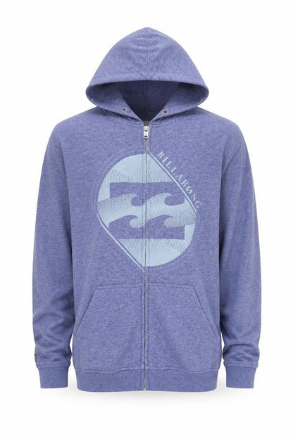 Billabong Men's Blue Full Zip Hoodie Medium Surf Graphic